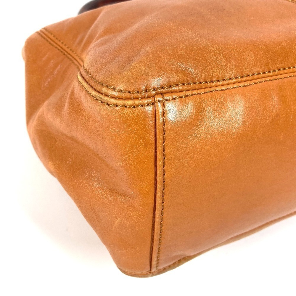 CHANEL Vintage Brown Leather Logo Tote Bag - Picture 4 of 16